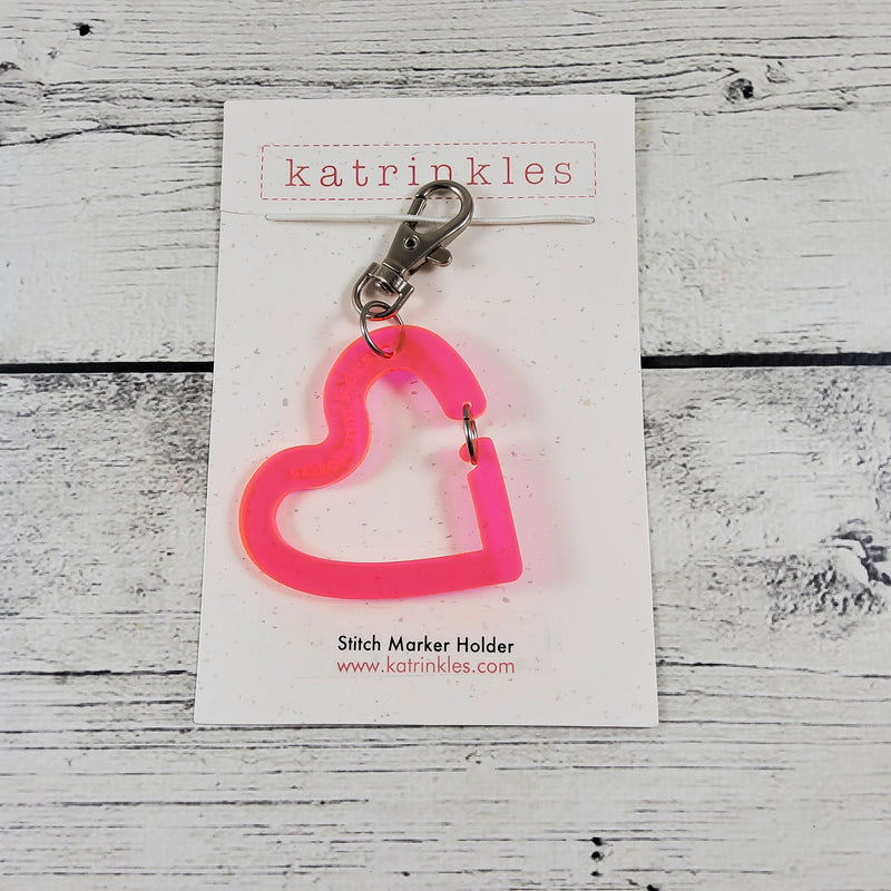 Acrylic Heart Stitch Marker Holder