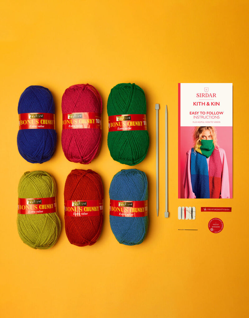 Color Block Scarf Knit Kit