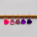 Acrylic Heart Stitch markers