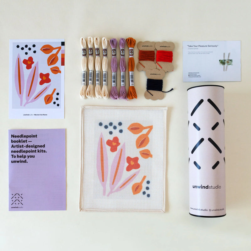 Paper Flowers Needlepoint Kit
