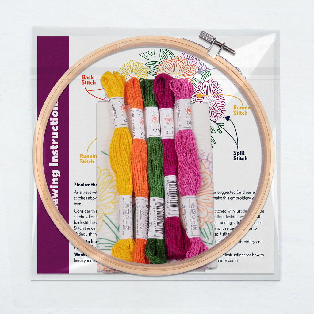 Zinnia Embroidery kit