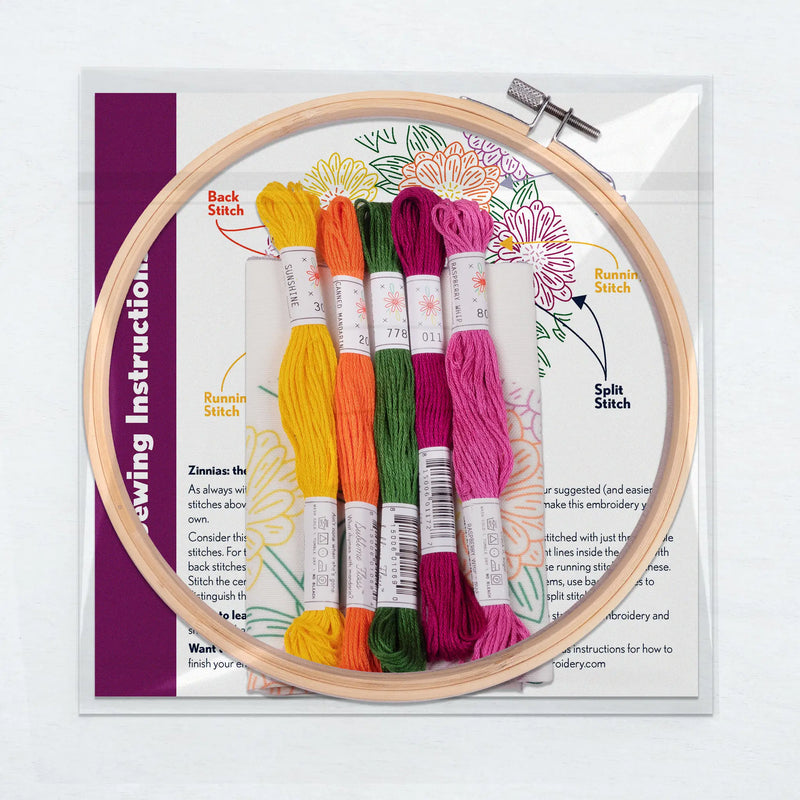 Zinnia Embroidery kit