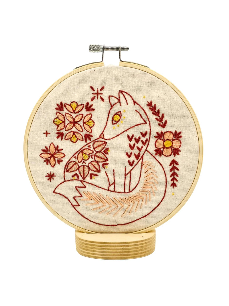 Folk Fox Embroidery Kit